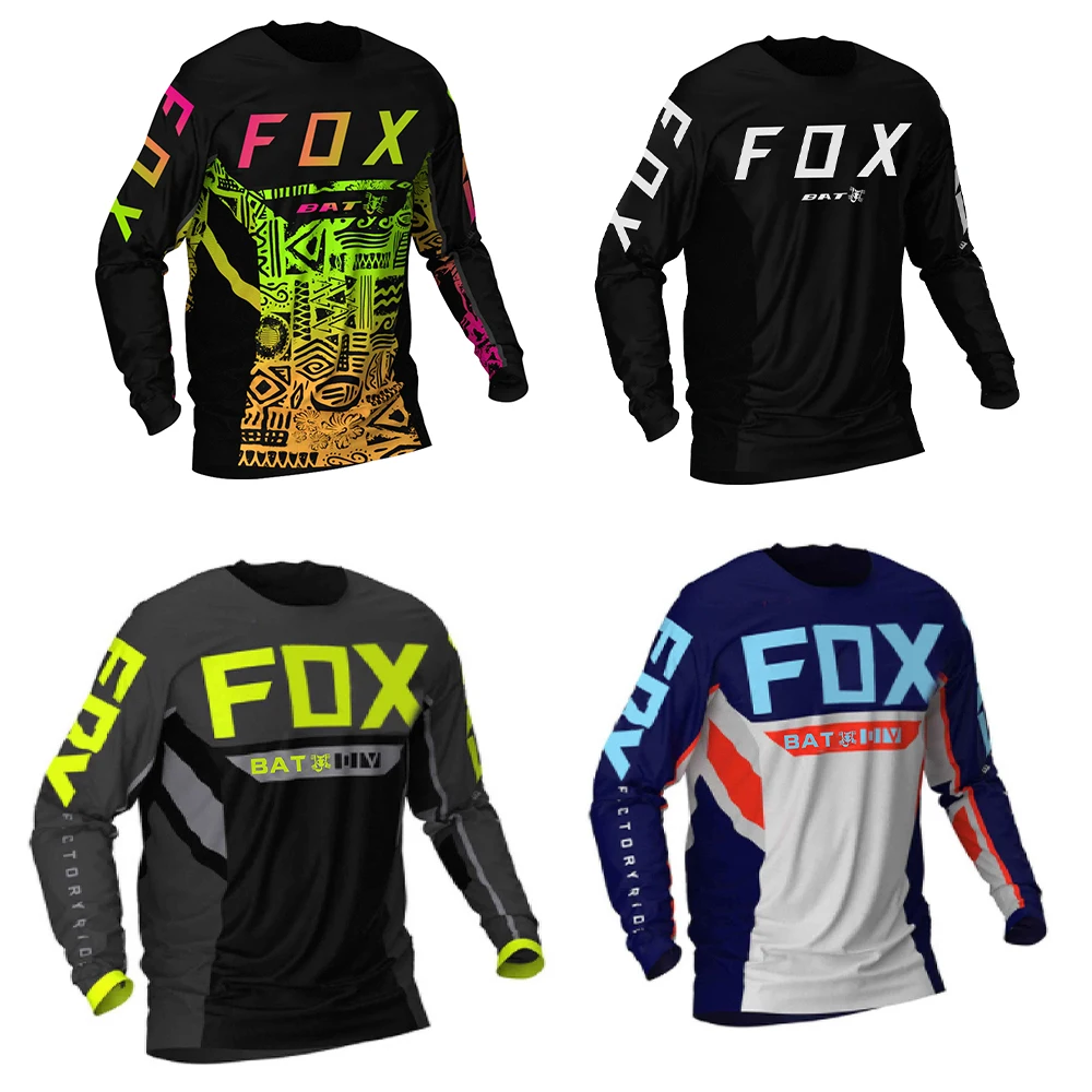 BAT FOX Men's Downhill Jersey Mountain Bike Shirts Offroad DH