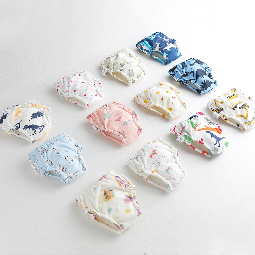 Baby Waterproof Reusable Training Pants Cute Cotton Baby Diaper Infant Shorts Nappies Panties Nappy Changing Underwear Cloth baby training pants cloth diapers waterproof diapers