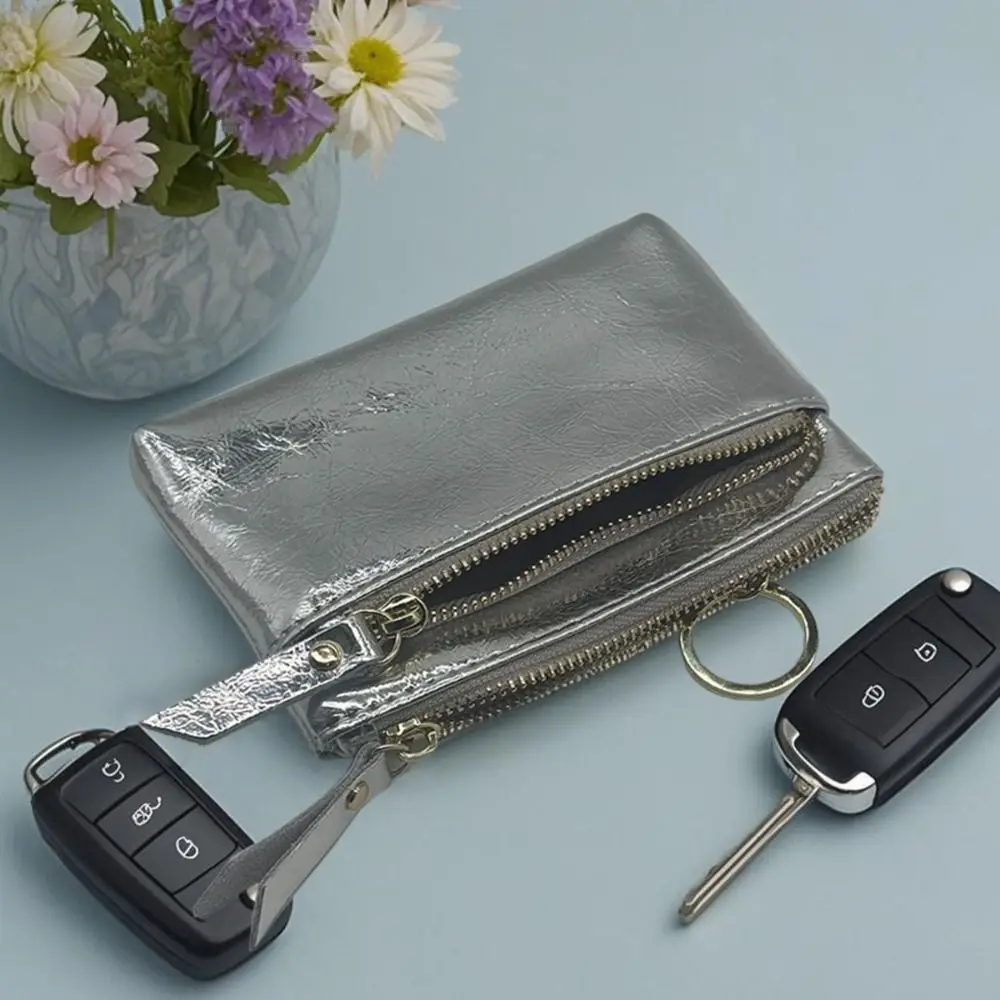 Portamonete in Pelle Portatile con Doppia Cerniera, Graziosa Pochette Multifunzionale, Mini Portafoglio per Uso Quotidiano - immagine 5