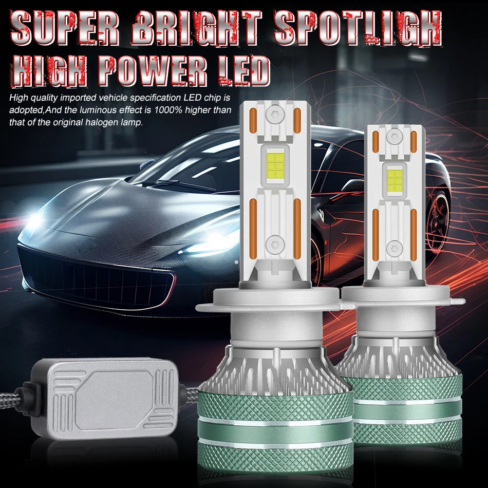 Description Picture 2 of itemDualvision K5C H7 LED 60000LM Car Headlight Canbus H3 H1 H4 H11 9012 HIR2 H8 H9 9005 9006 HB3 HB4 High Power 180W 5570 CSP Chips