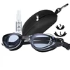 Adult Kids Swimming Glasses Myopia Goggles glasses with Degree,Replacable Nose Frame and Anti-fog Spray