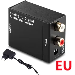 Enhanced Audio Converter: RCA to Optical Toslink Adapter (With EU Plug)