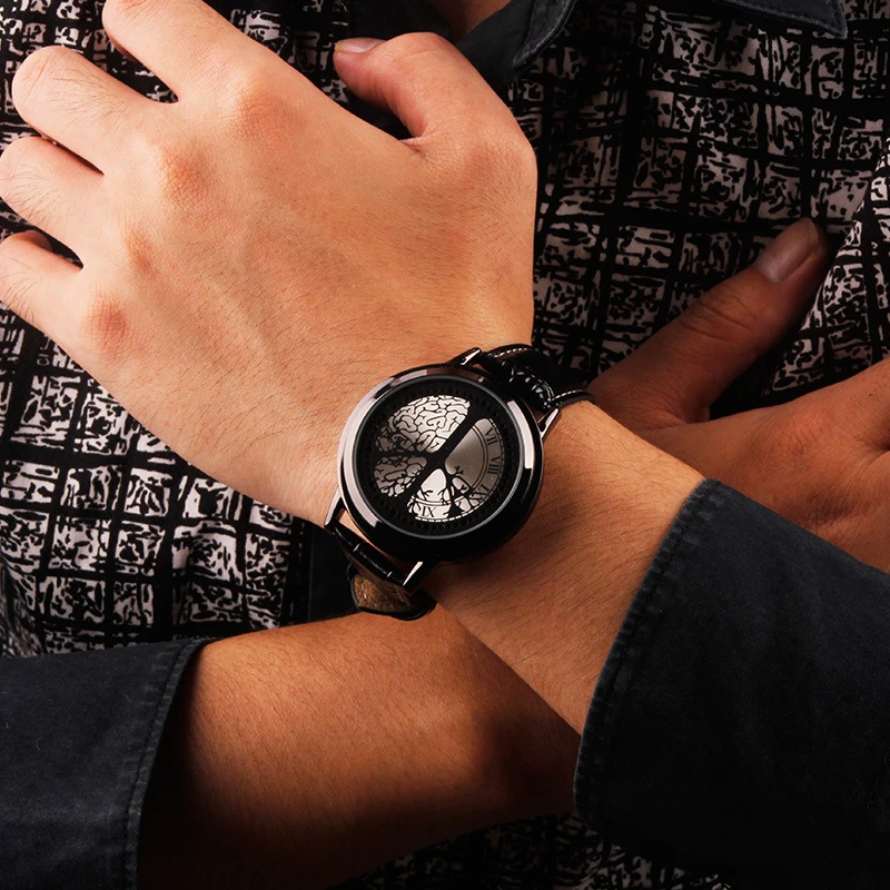 2022 Men Watches Men Led Watches Touch Screen Watch Fashion Unique Tree Pattern Blue Lights Led Watch Leather Reloj Hombre