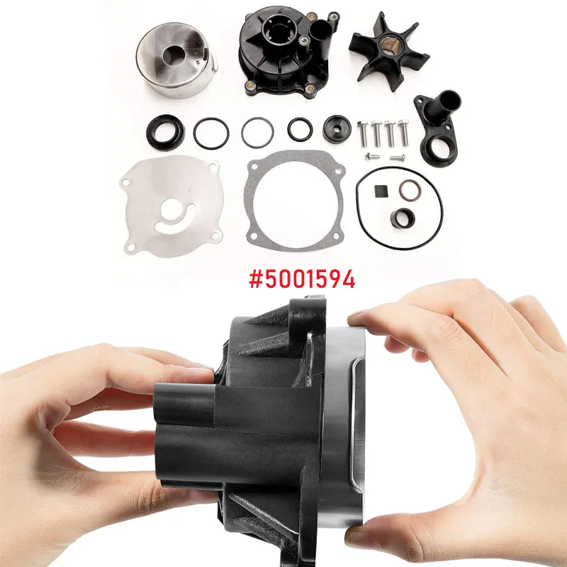 BRP/OMC Water Pump Repair Kit with Housing for Johnson Evinrude V4 V6 V8 Outboard Motor Parts 5001594, 20Pcs/Set water pump impeller for johnson evinrude 2hp 4hp 6hp outboard motor 6 blades oem 387361 763735 18 3090