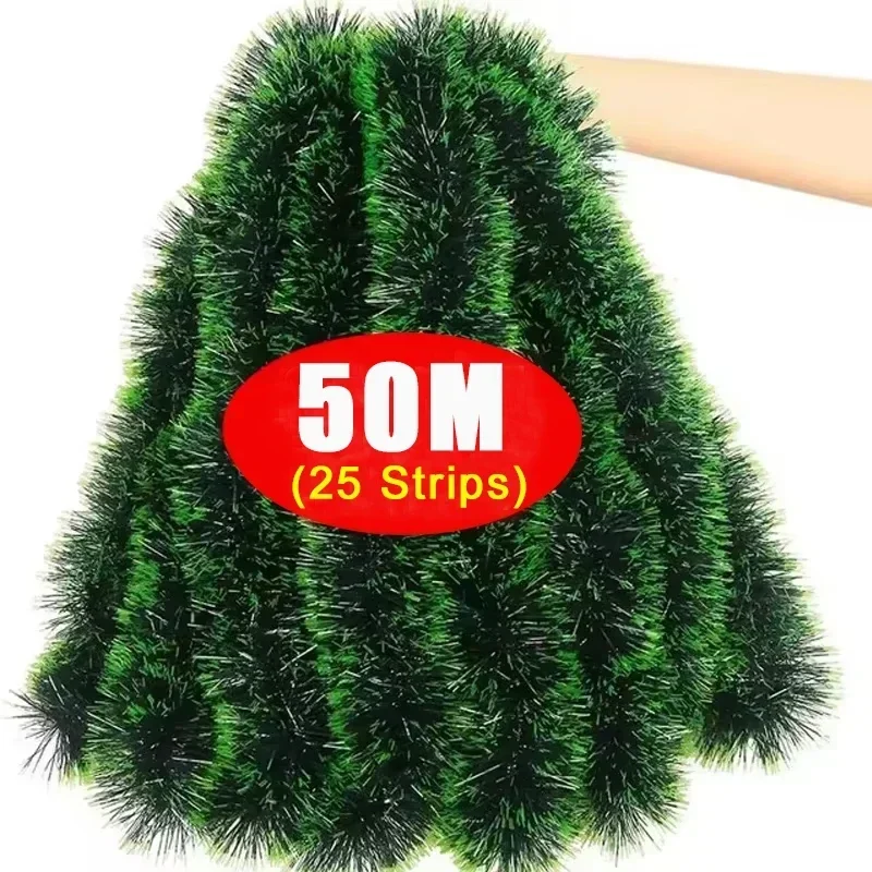 thumbnail image 1 of Venta al por mayor de cintas de oropel navideñas, guirnalda de cinta de caña verde navideña, colgante, adornos de corona de pared DIY, decoración del hogar, regalo, 1 of 5