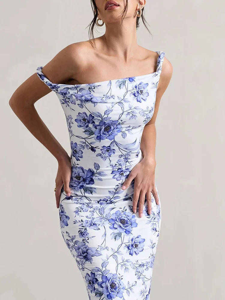 Women Elegant Off Shoulder Evening Dress