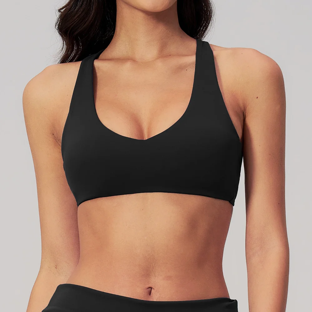 Yoga Bra High Elasticity Cross Back Crop Top Women Gym Yoga Athletic Tight Workout Jog Sports Underwear Soft With Chest Pad Top 6