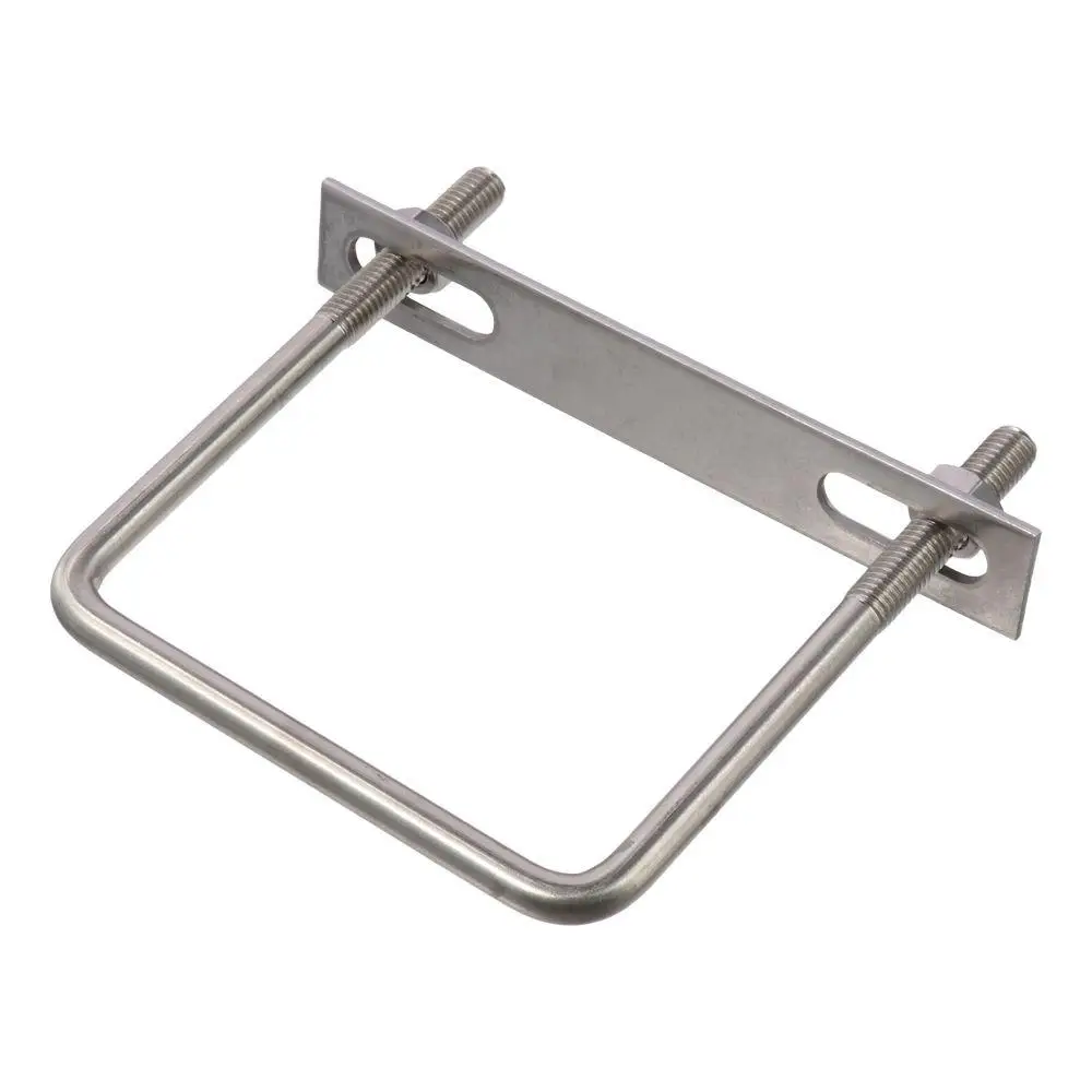 Square U-Bolts,110mm(4.3") Inner Width 135mm Length M10 304 Stainless Steel U Clamp Bolt with Nuts and Plates, for Boat Trailer