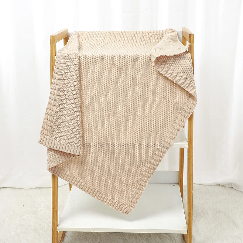 Baby Blankets Knit Infant Stroller Swaddle Wrap Sleepsack Soft Newborn Girl Boy Quilts Bedding 90*70CM Plaid Fashion Solid