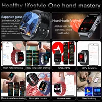 Nouvelle Montre Connectée ECG Précise 2026 pour Hommes : Analyse de la Santé Cardiaque, Analyse Sanguine (Lipides, Pression Artérielle), Appel Bluetooth 2