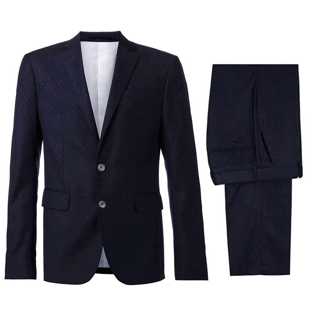 

Men's Two Buttons Suit Two Pieces Notch Lapel Tuxedos Polka Dots Jacket and Pants