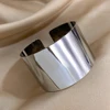 Chunky Oversized Statement Bracelet For Women Men Golden Glossy Wide Cuff Open Wrist Bangle Exaggerated Punk Goth Jewelry Gifts 5
