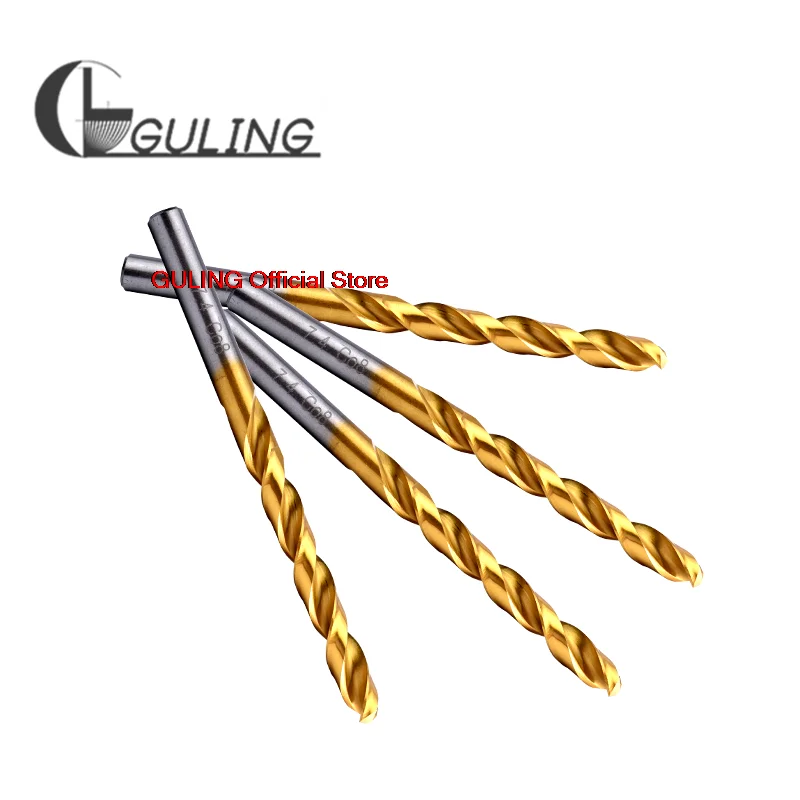 GULING HSS-Co8 DIN 338 Straight Shank Cobalt Twist Drill 1 2 3 4 5 6 7 8 9 10 11 12 13 mm Drills Bit For Stainless Steel