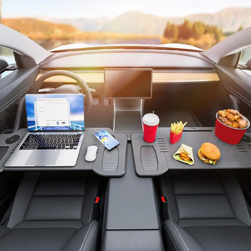 For Tesla Model 3 ModelY Food Tray Table Folding Table Laptop Stand Drive Desk For Steering Wheel Versatile Drinks Tray Holder