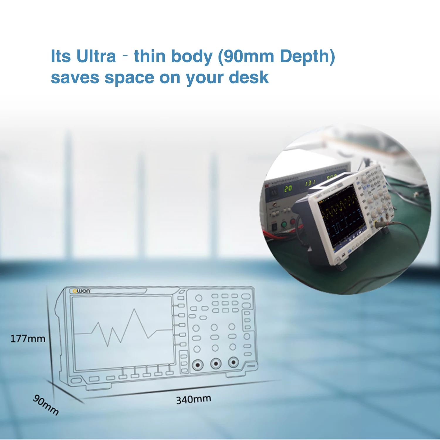 OWON XDS2102A Digital Oscilloscope 100MHz 1GS/s 2 Channels+1External 20M Record Length 12-bit High Resolution ADC and 8 inch LCD 5