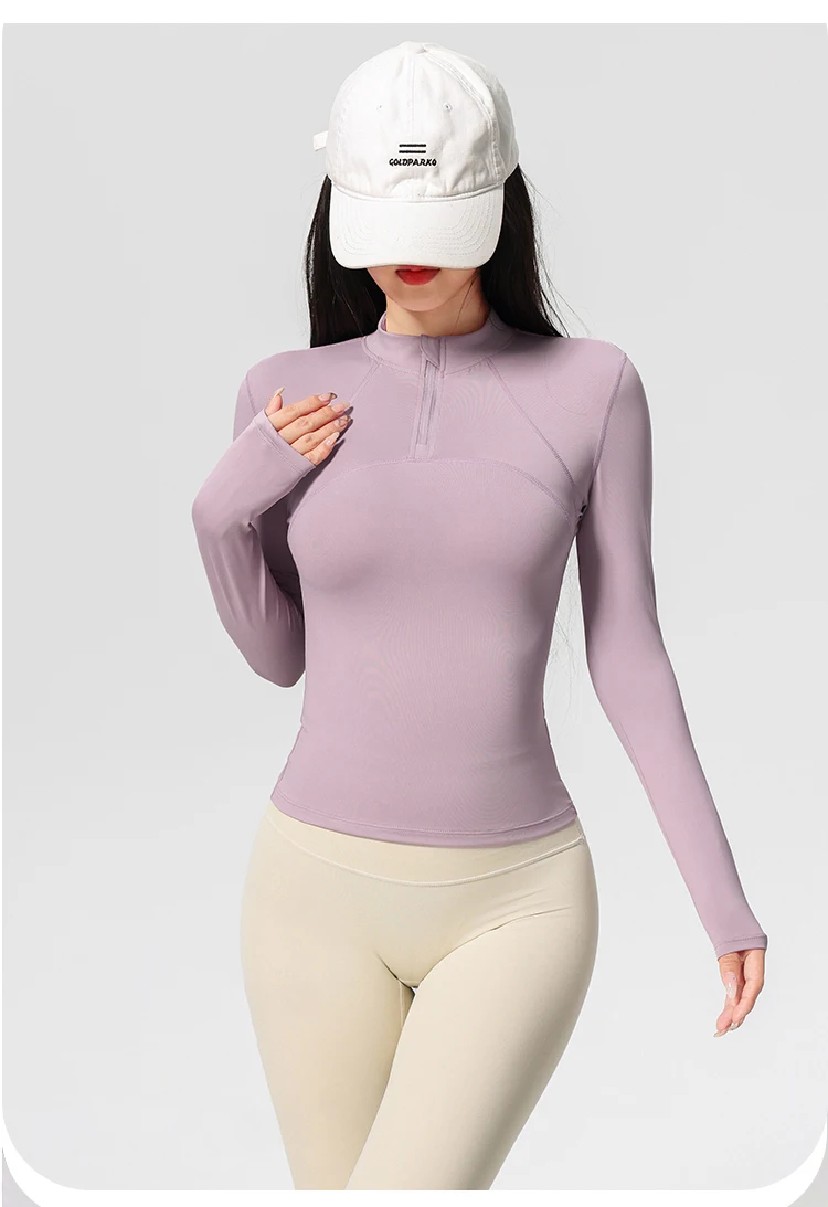 Women's Long Sleeve Yoga Training T-Shirt Horse Riding Sports Fitness Active Wear Top Comfortable Breathable Workout Shirt S665a65cf9a034142867c7bf790ffca747