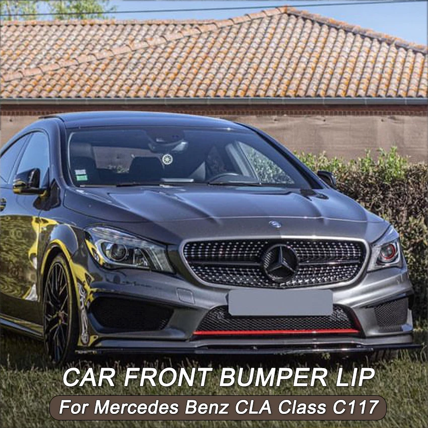 Front Bumper Lip Spoiler For Audi Q3 F3 Sline 2019-2024 - Glossy Black Front Bumper Lip Spoiler For Audi Q3 F3 Sline 2019-2024 - Glossy Black