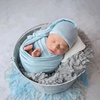 140*170cm Stretch Baby Photography Props Blanket Wraps Organic Cotton Wrap Soft Infant Newborn Photo Wraps Cloth Accessories 6