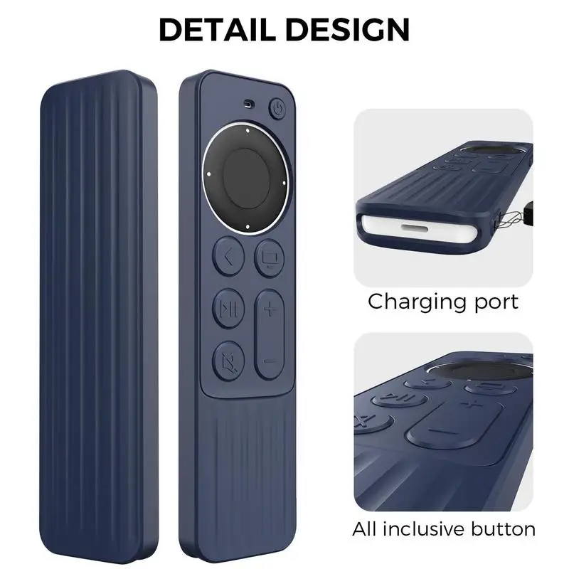 

For Apples TV 4KSiri Remote 2021 2nd Gen Silicone Protective Case Durable Soft Shockproof Remote Control Cover Shell Sleeves