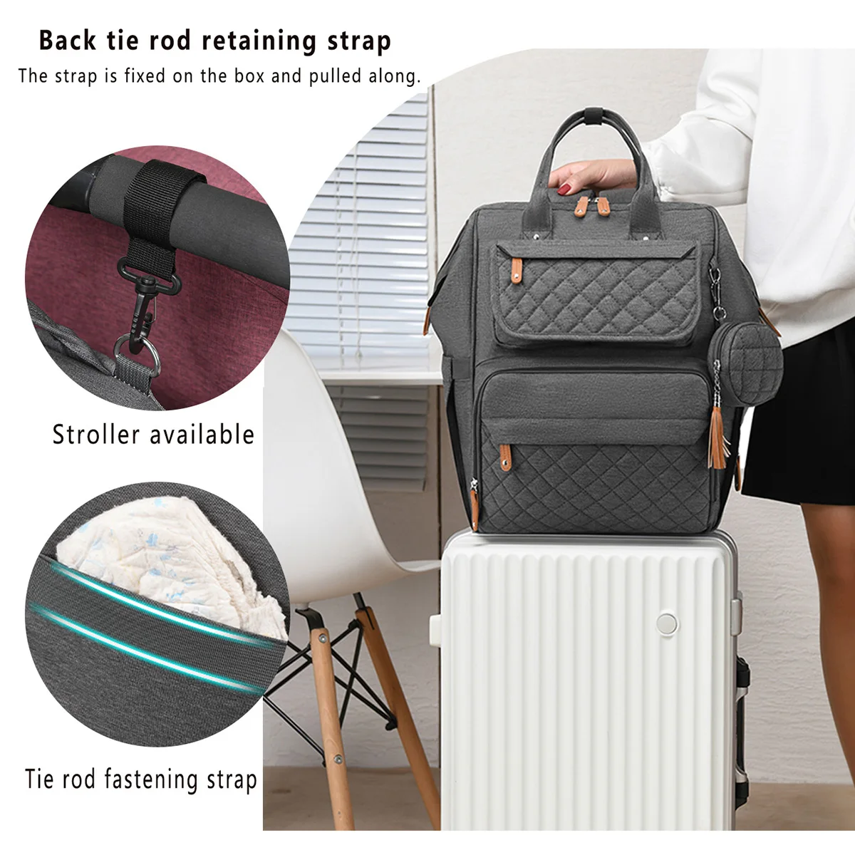 Fashion Mummy Baby Diaper Bag Backpack with USB New for Travel Baby Care Custom Baby Bag for Mom Travel Backpack