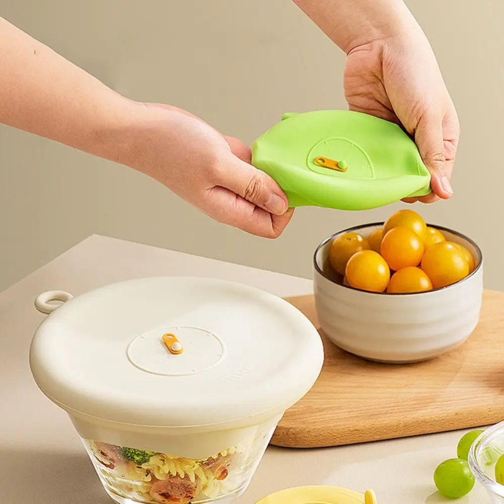 Stretchable Silicone Food Sealing Lid Time Recording Reusable Sealing Cover High-temperature Adjustable Silicone Caps Fruit