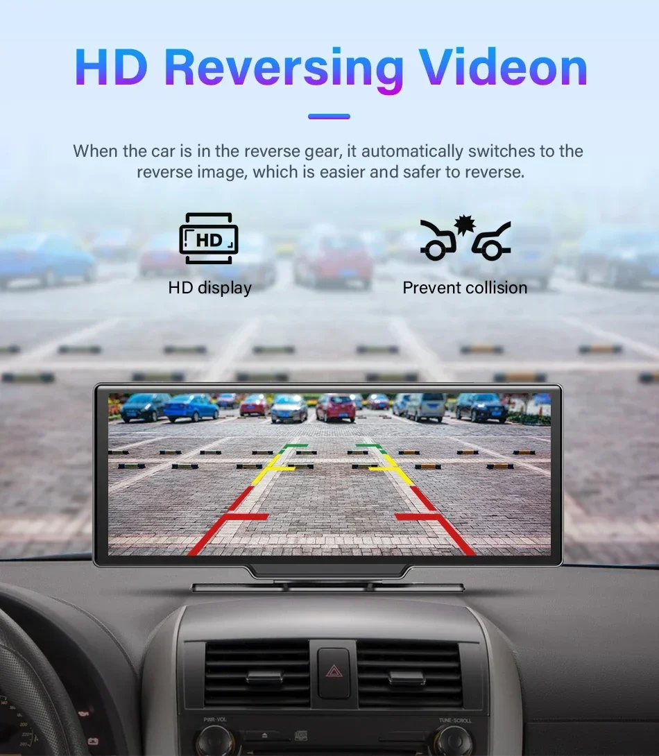 S665a95b1a9d44fe698150fc126717c1eR Vtopek 10.26" Dash Cam 4K 2160P Rearview Camera Carplay & Android Auto DVR GPS Navigation Voice Control Car DVR 5G BT FM Monitor