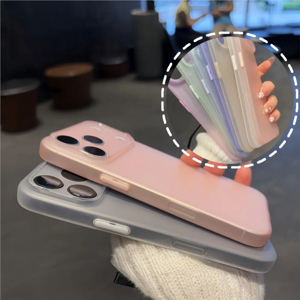Slim Matte Clear Shockproof TPU Phone Case - Translucent Soft Back Cover