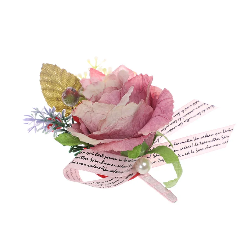 

Wedding Supplies Wedding Couple Simulation Corsage Creative European Wedding Bride and Groom Fake Flower Decoration Corsage