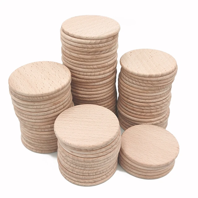 100 Pcs 3 Inch Wood Circles for Crafts Unfinished Wood Circles Natural  Round Wooden Disc Cutouts Blank Round Wood Circle Slices for DIY Crafts