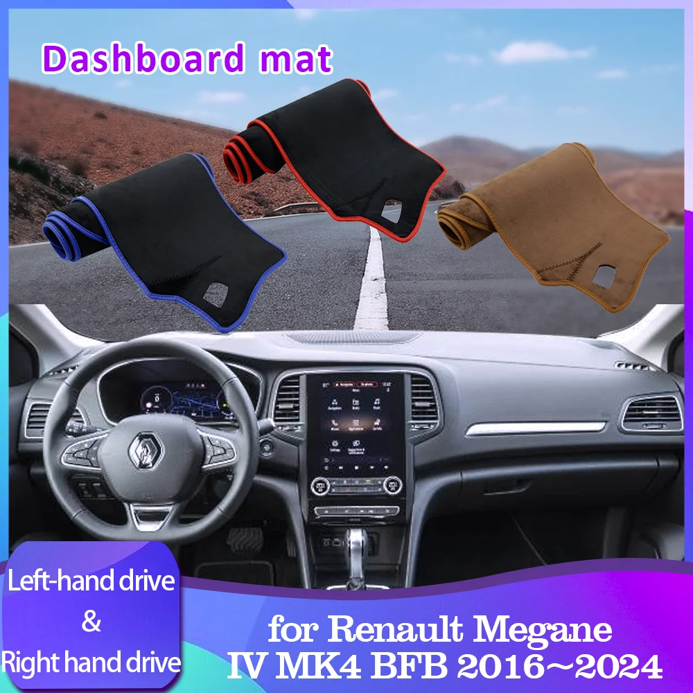 Pare-Soleil Tapis Pour Tableau De Bord Renault Megane IV / Grandcoupé (2016-2024) - Version Volant Gauche, Flannel Noir