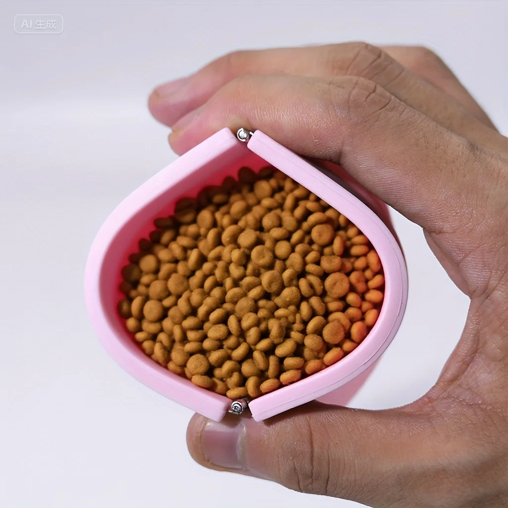 1 Silicone Dog Treat Pouch, Portable Pet Snack Bag - Easy to Clean & Waterproof for Outdoor Training, Pet Walking Essentials