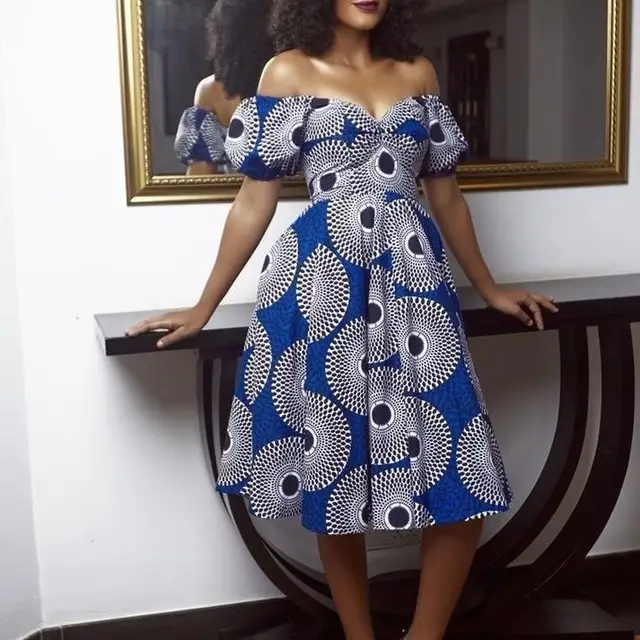Fashion Print African Off Shoulder Dress For Women Summer Lady Traditional  Dashiki Clothes Elegant Female Wedding Party Dresses - Africa Clothing -  AliExpress