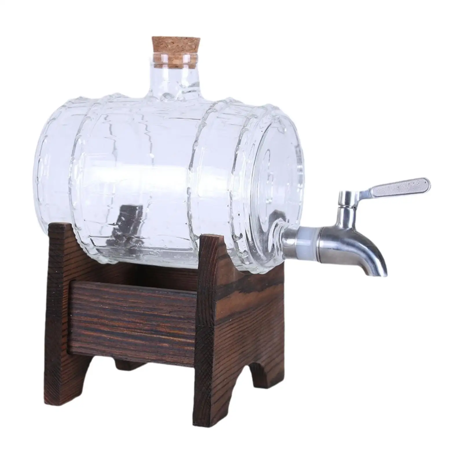 Glass Barrel Storage Container Commercial Beverage Dispenser for Bar Home RV