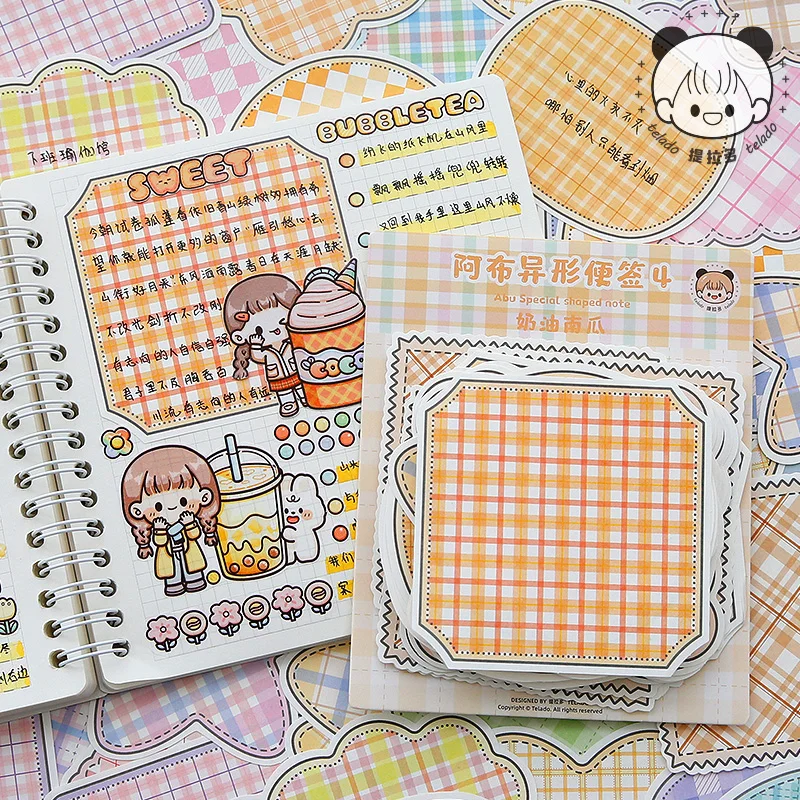 

Dimi 100Sheets Colorful Grid Memo Pad Die Cuted Shape Deco Scarpbooking Journal Planner DIY Diary Office School Material Paper