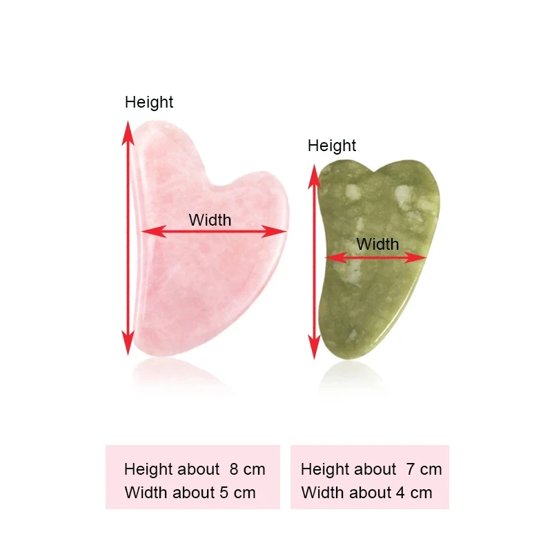 Natural Jade Stone Heart Shaped Scraping Board for Facial Beauty Massage