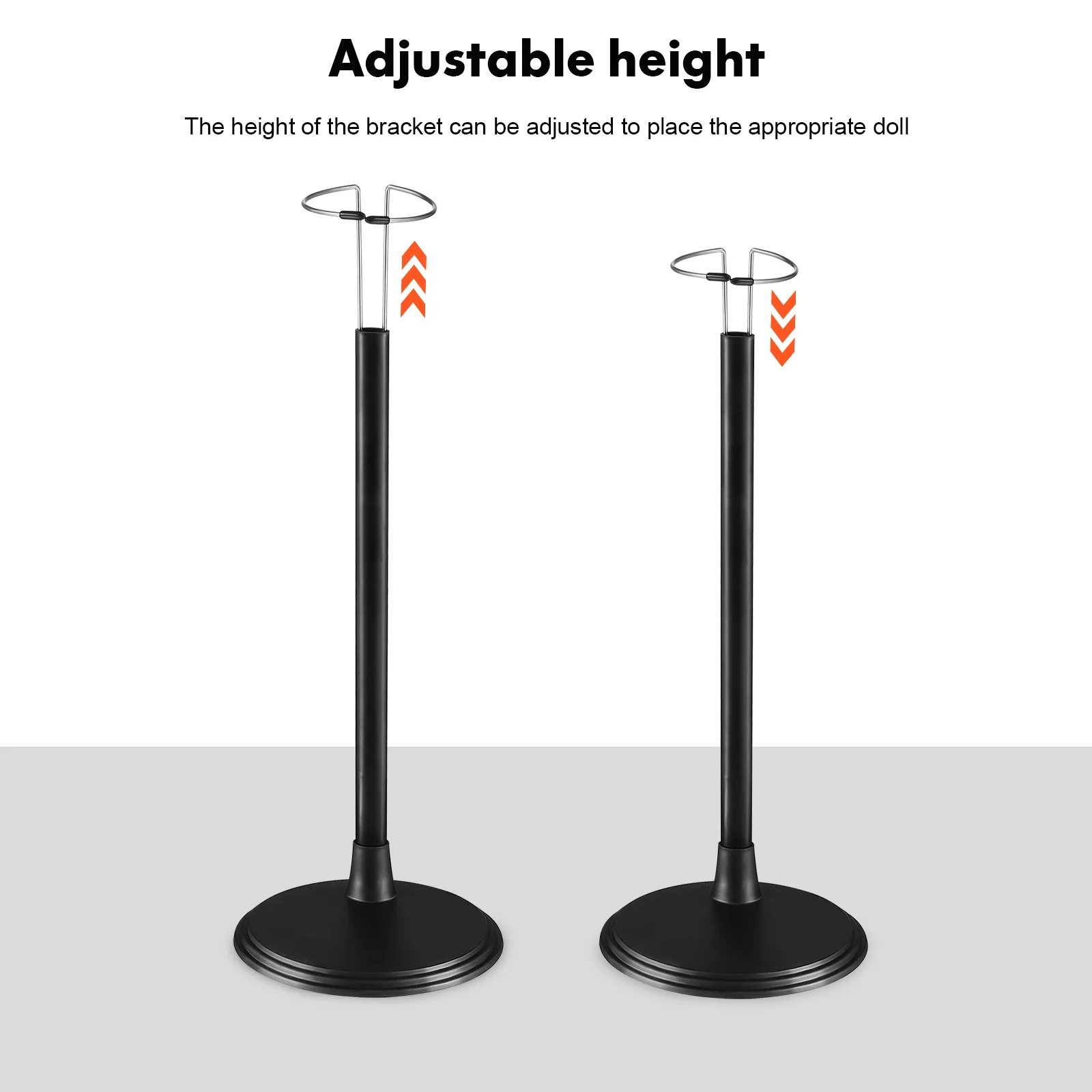 

2 Pcs Base Holder Frame Rack Adjustable Height Black Bear Toy Organizer Baby