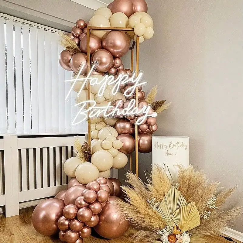 128-teiliges Ballon-Girlandenbogen-Set aus Metallic-Latex in Roségold und Gold für Jahrestag, Geburtstag, Hochzeit, Dusche, Party-Dekorationen – Detail 5