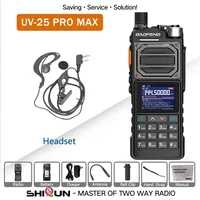 New UV-25 Pro Max Tactical Walkie Talkie High Power 50KM 136-520MHz 999CH USB C Charger Two Way Radios Six Bands BF-X5 Pro 2
