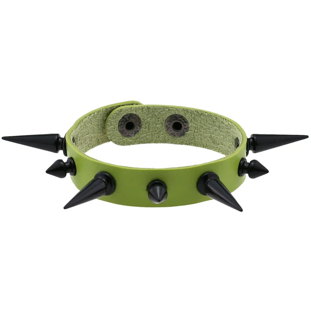 Punk Goth Pink Black Spikes Rivet bracciali per donna uomo bracciali abbinati braccialetti gioielli per feste di moda regali accessori Emo  36