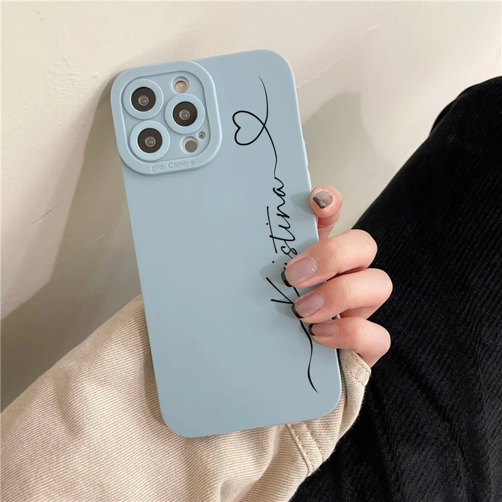 Custom Name for iPhone 11 Case 13 Pro Max 12 Mini 11 8 Plus Luxury Silicone Cover For iPhone 13 Case 6 6S 7 8 X XS XR SE 2020 MagSafe Charger