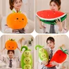 ZU Super Soft Plush Pillow Cute Fruits Kiwi Apple Orange and Vegetables Pea Chili Stuffed Toys Sofa Home Decor Cushion for Girl 2