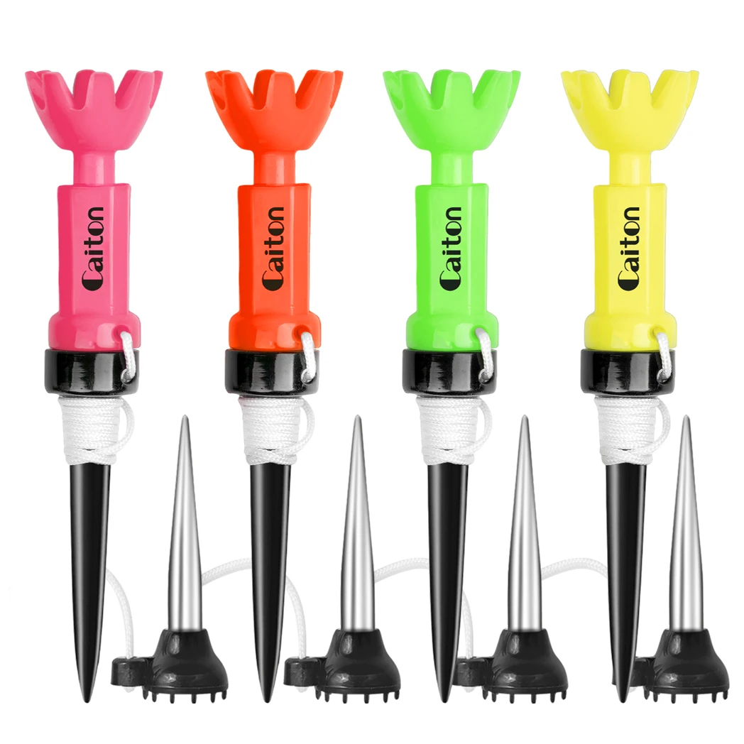 Caiton 4 Color Height-Adjustable Golf Tee – 78-88mm, 360° Rotating,,Octopus Design, Stable & Durable, Shock-Resistant.