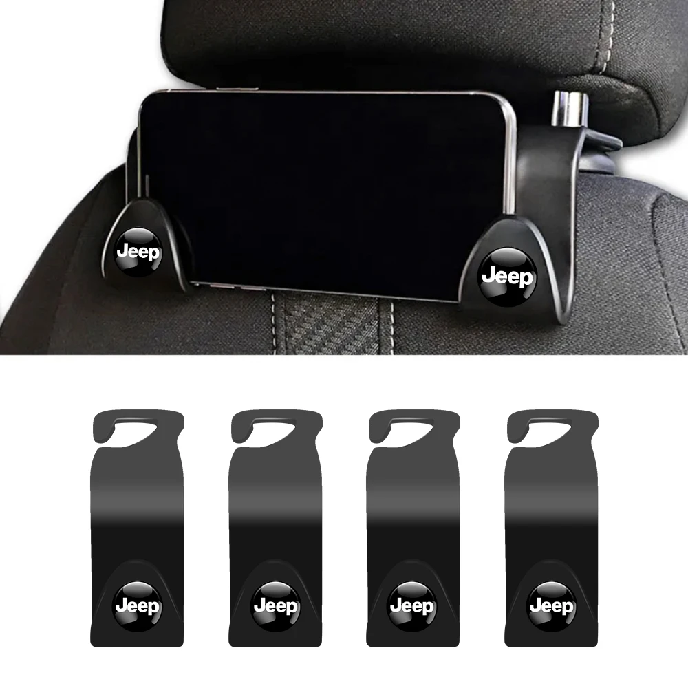 2Pcs Portable Car Seat Back Hooks Accessories For Jeep Renegade Grand Cherokee Wrangler JK Gladiator Compass Patriot Liberty