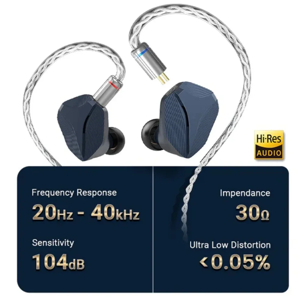 Hidizs 초대형 평면 마그네틱 드라이버, 유선 HiFi 인이어 IEM 이어폰 모니터, 헤드폰 분리형 케이블, 2 핀 플러그, MP145