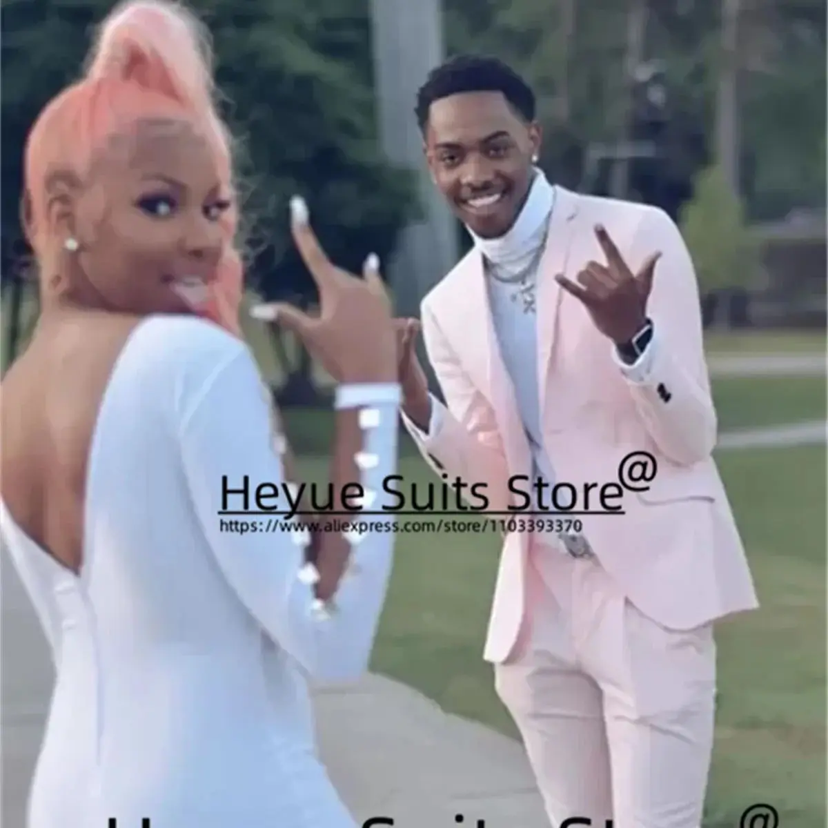 Autumn Fashion Pink Wedding Suits For Men Slim Fit Notched Lapel Groom Formal Tuxedos2Pcs Sets Elegant Male Blazer Costume Homme