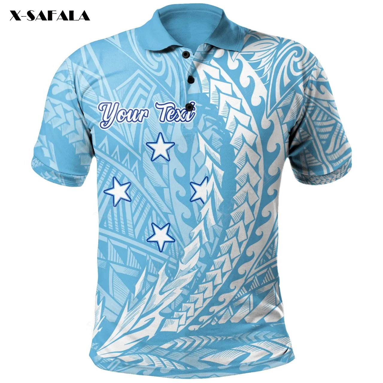 

Federated States of Micronesia Custom Wings Style Flag 3D Printed Men Polo Shirt Collar Short Sleeve Casual Luxury Tee Top Party