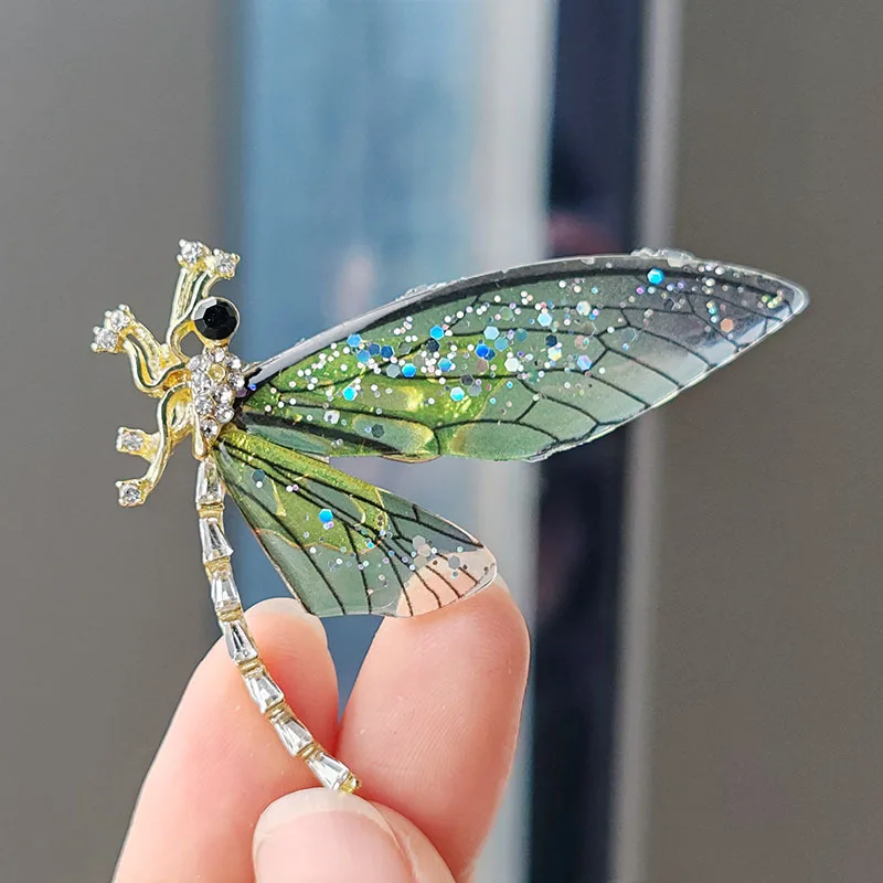 Fashion Transparent Acrylic Dragonfly Brooches For Women Vintage Animal Brooch Pins Scarf Buttons Clothing Jewelry Accessories