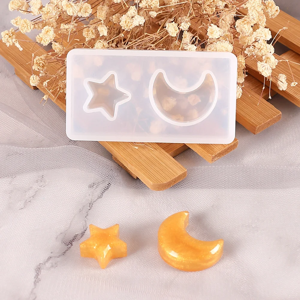 

Star Moon silicone mold epoxy resin can be used for pendant earring patch accessories sweater chain key chain
