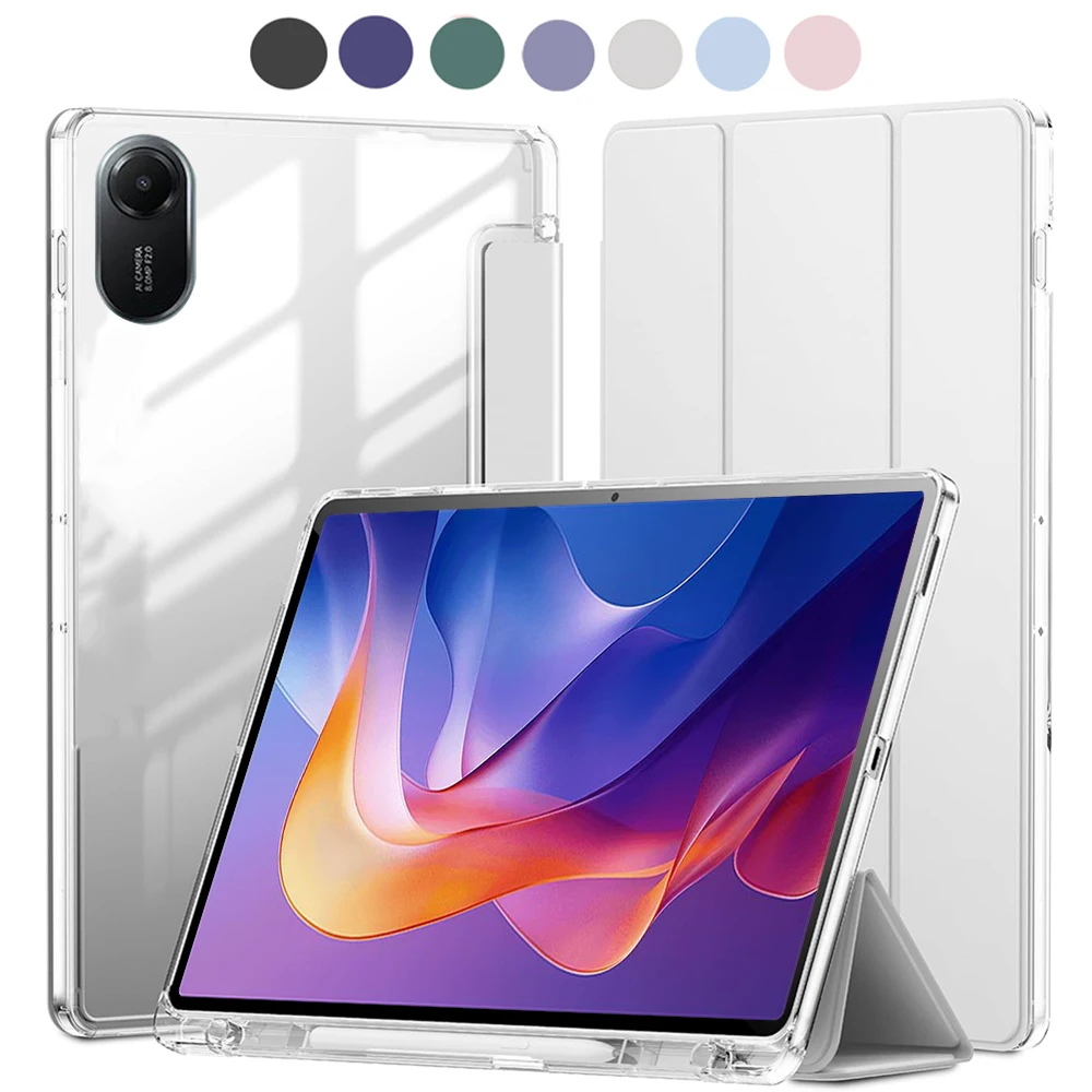 Slim & Lightweight TPU Hybrid Tablet Case with Clear Transparent Back and Auto Wake/Sleep