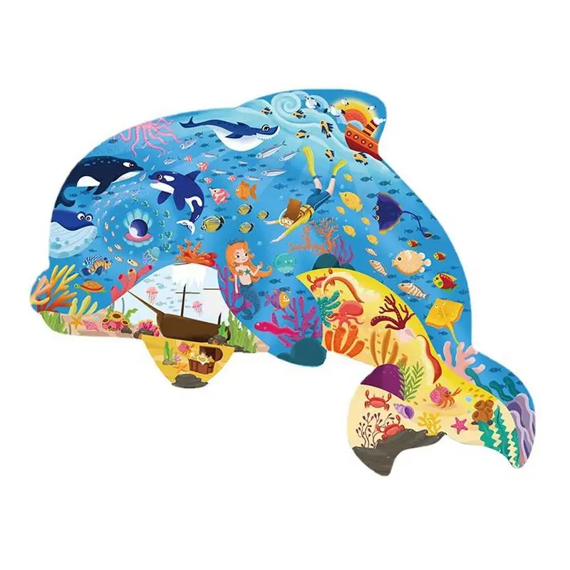 

Animal Puzzle 108 Pieces Dolphin PuzzleS Jigsaw Puzzle Cultivate Creativity Patience Logical Thinking Eye-hand Coordination